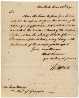 1790 Thomas Jefferson Hand-Witten and Signed  Letter Written As Secretary Of State With Content Establishing United States Supreme Court (PSA/DNA)